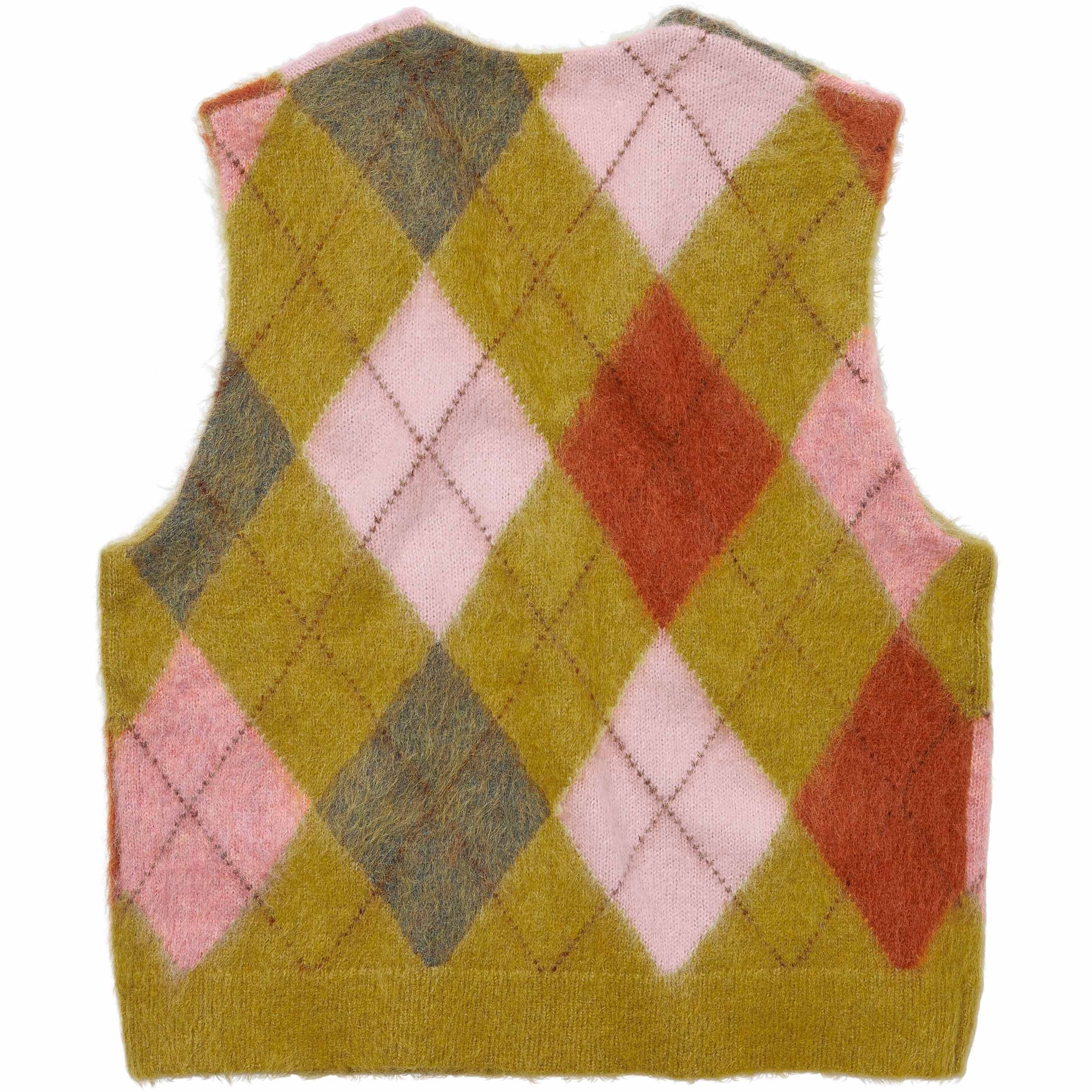 Brushed Argyle Zip Up Vest view 8